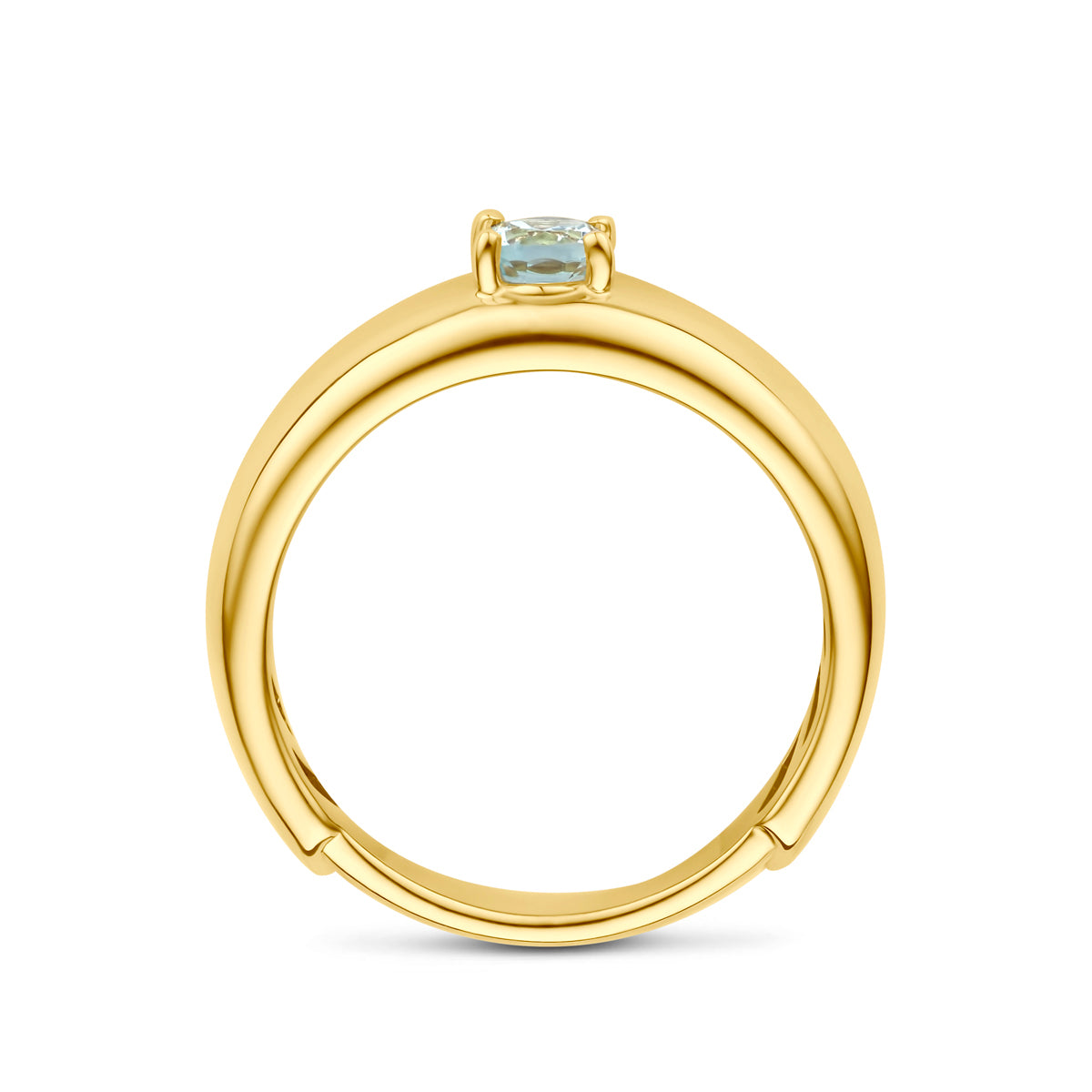 Ring aquamarijn 14K geelgoud blauw