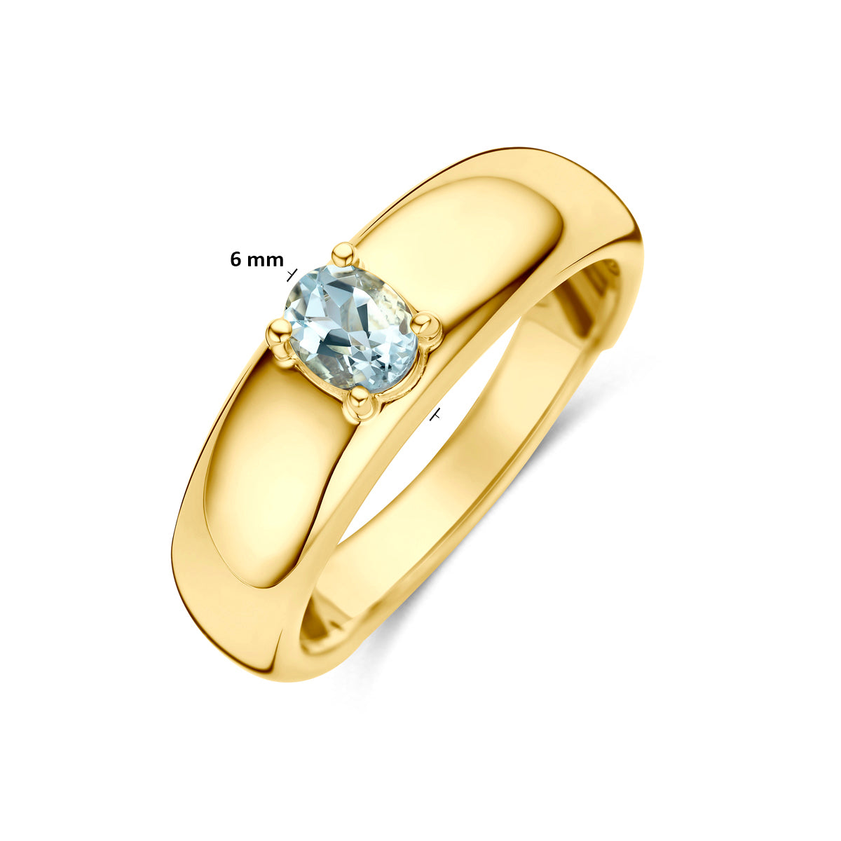 Ring aquamarijn 14K geelgoud blauw