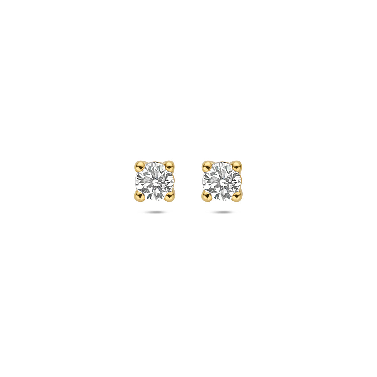 Oorknoppen lab grown diamant f vs 14K geelgoud 4036286