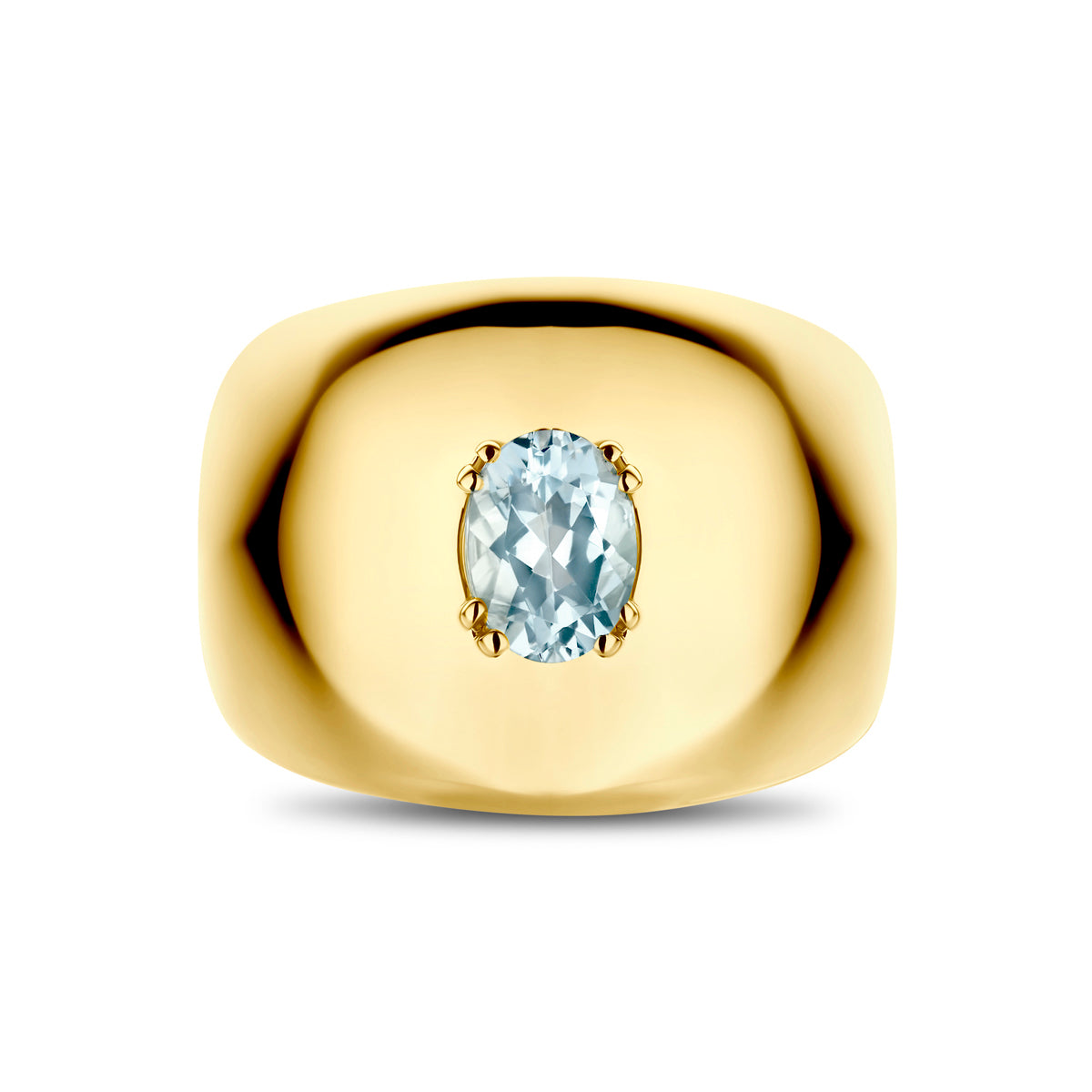 Ring aquamarijn 14K geelgoud ovaal