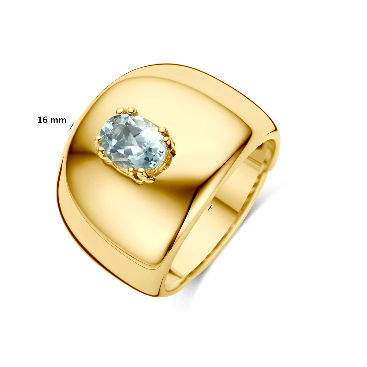 Ring aquamarijn 14K geelgoud ovaal