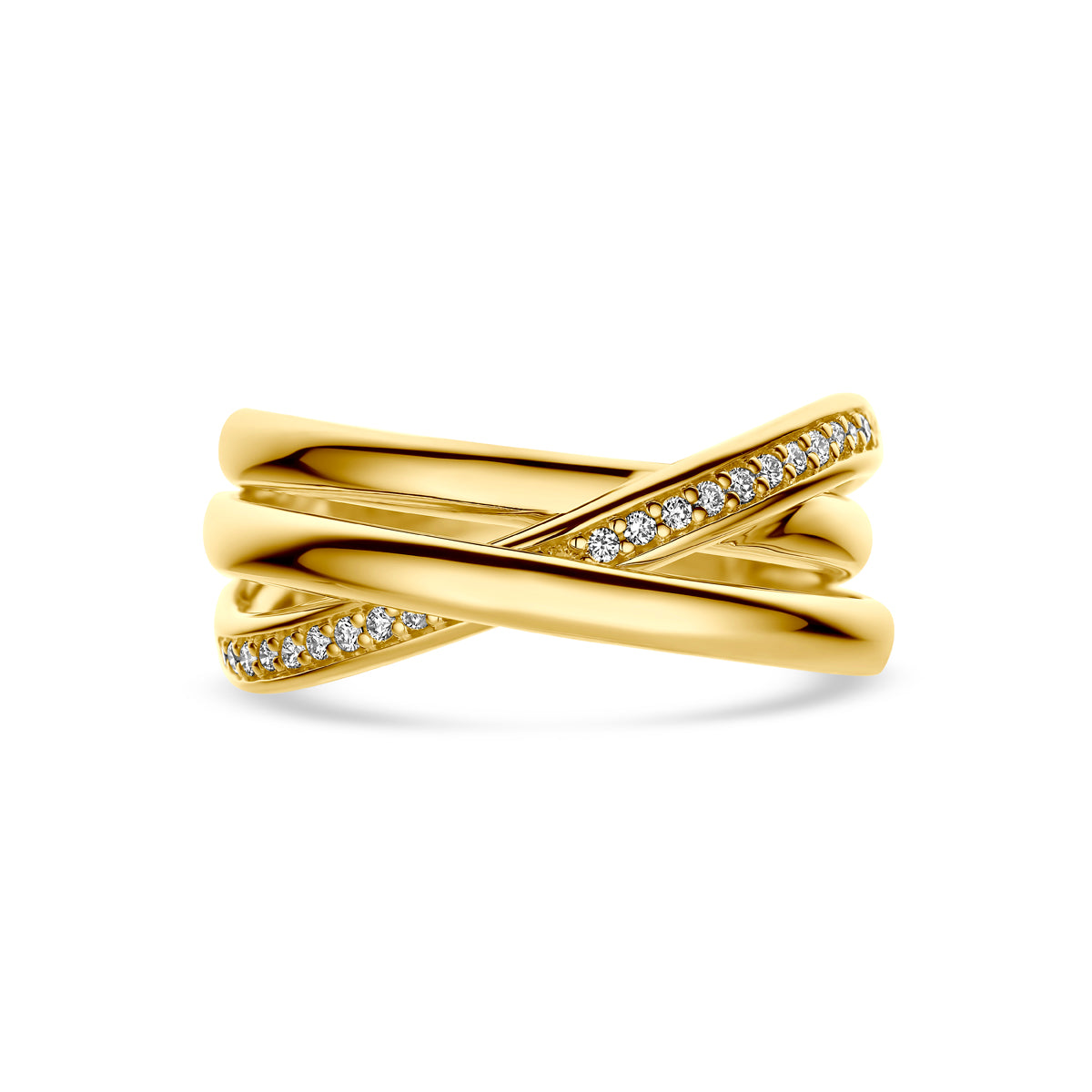 Ring diamant 0.15ct h si 14K geelgoud wit