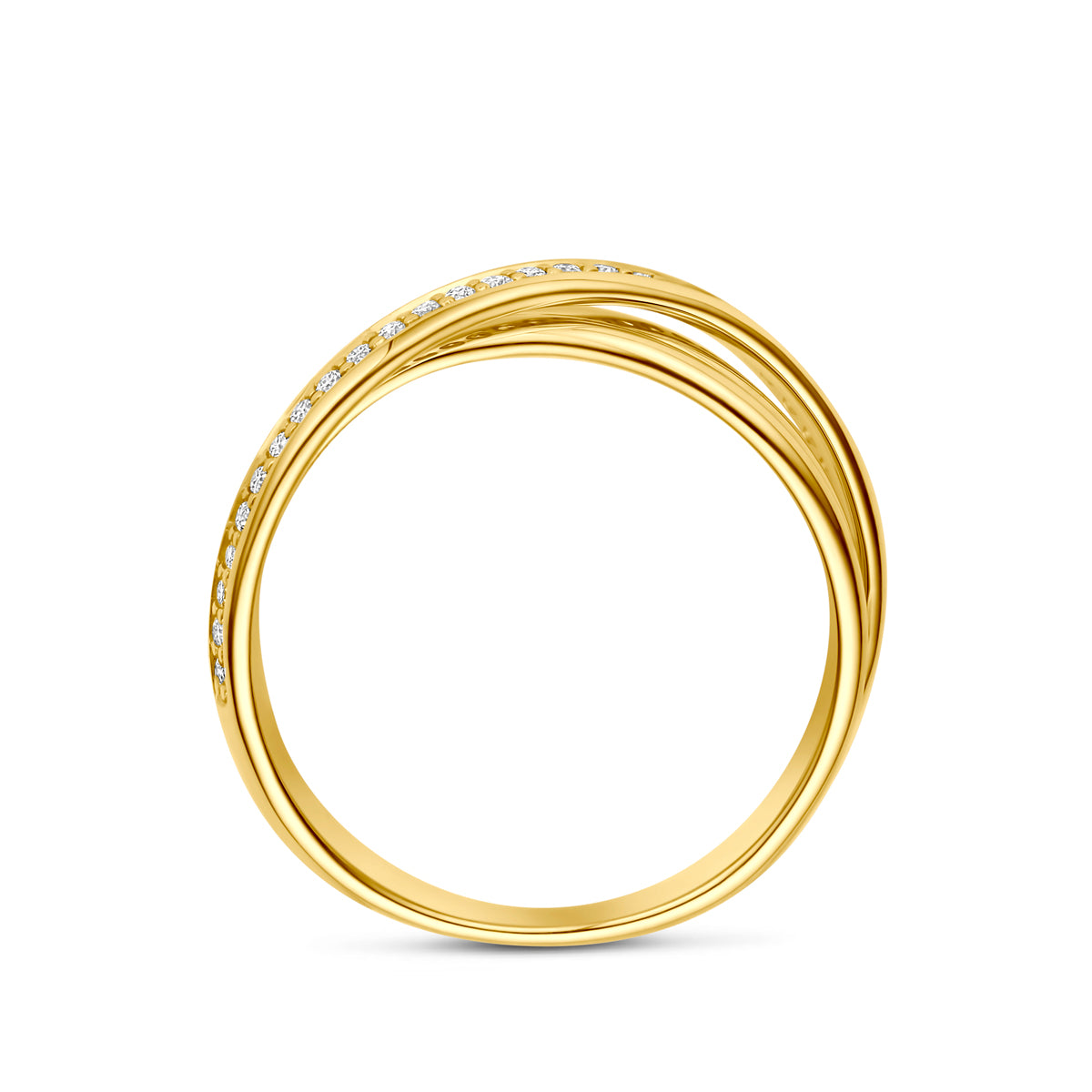 Ring diamant 0.16ct h si 14K geelgoud