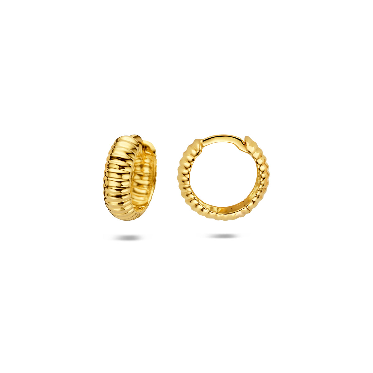 Klapoorringen buis 14K geelgoud 3,5 mm