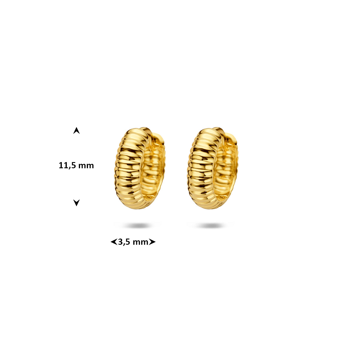 Klapoorringen buis 14K geelgoud 3,5 mm