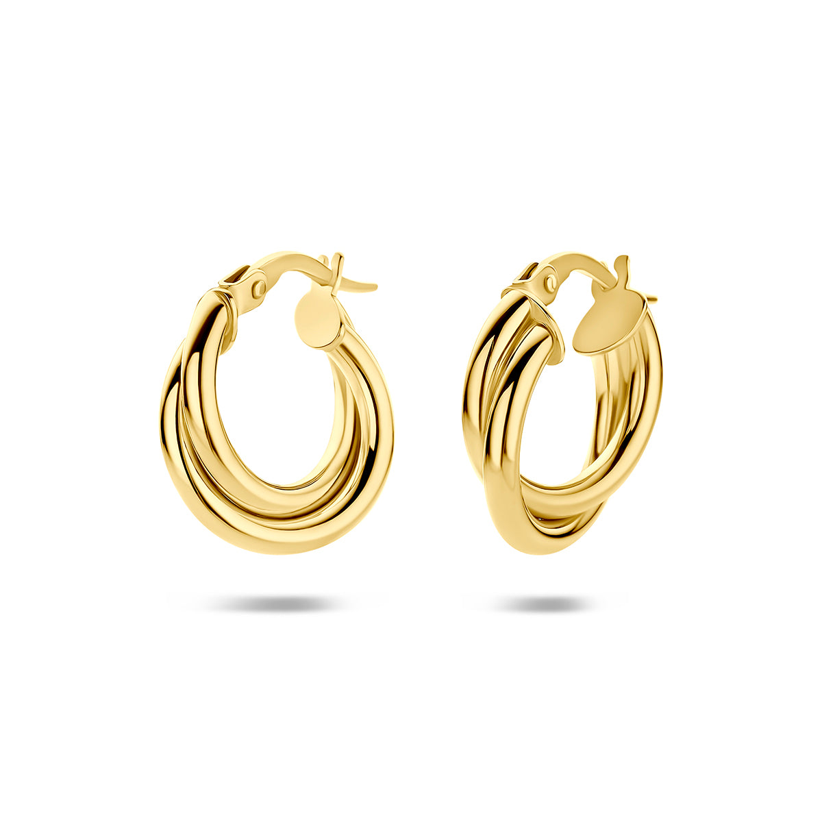 Oorringen buis 14K geelgoud 4 mm 4036583