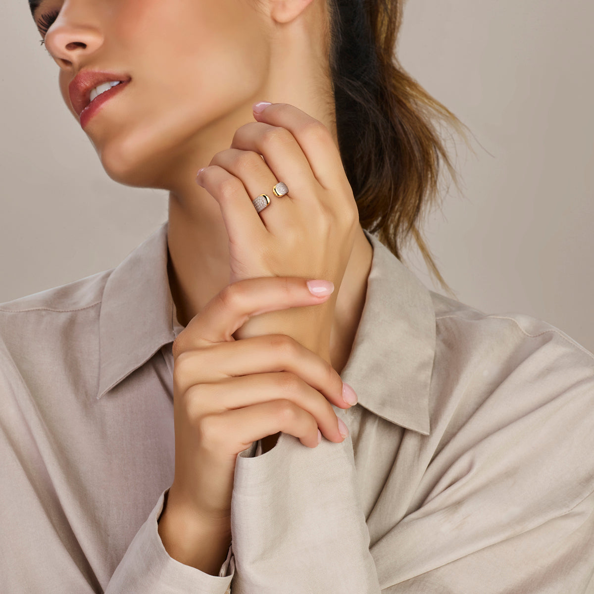Ring diamant 0.46ct h si 14K geelgoud