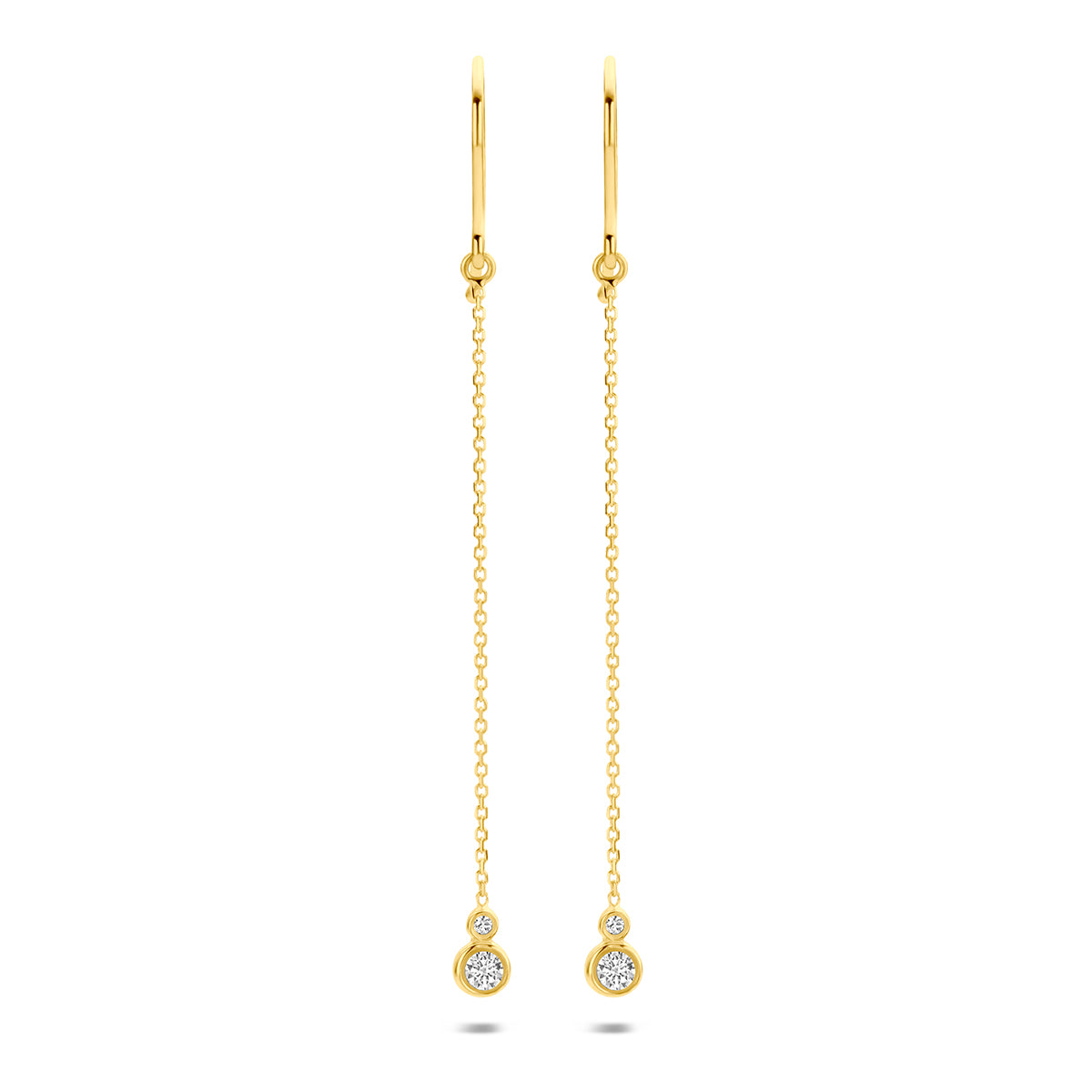 Fantasy Collection Oorhangers zirkonia franse haak 14K geelgoud 42,5 mm - afbeelding 3