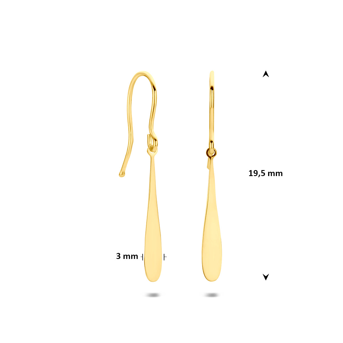 Fantasy Collection Oorhangers druppel franse haak 14K geelgoud 19,5 mm - afbeelding 4