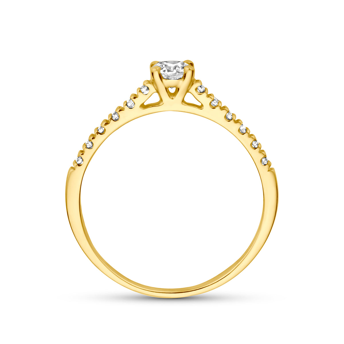 Fantasy Collection Ring lab grown diamant 14K geelgoud 0.43ct f vs - afbeelding 3