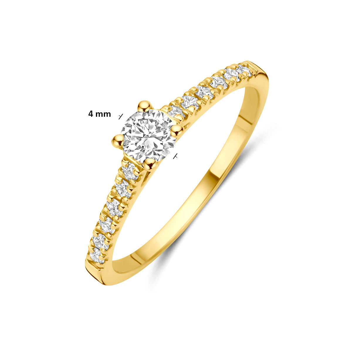 Fantasy Collection Ring lab grown diamant 14K geelgoud 0.43ct f vs - afbeelding 5