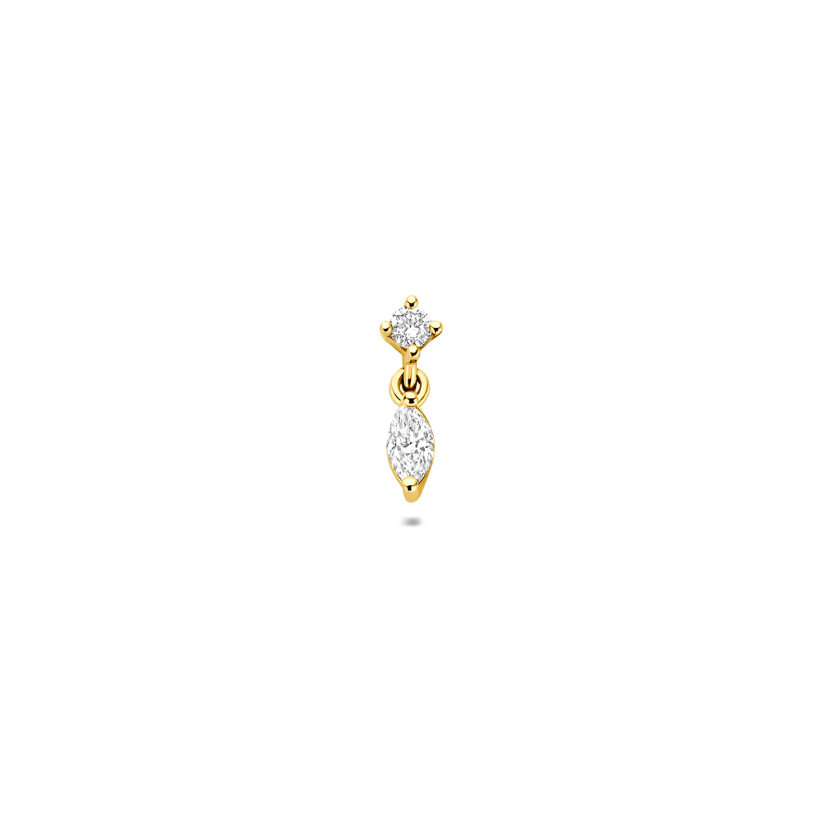Fantasy Collection Flat back piercing lab grown diamant 14K geelgoud 0.07ct f vs 8,5 mm