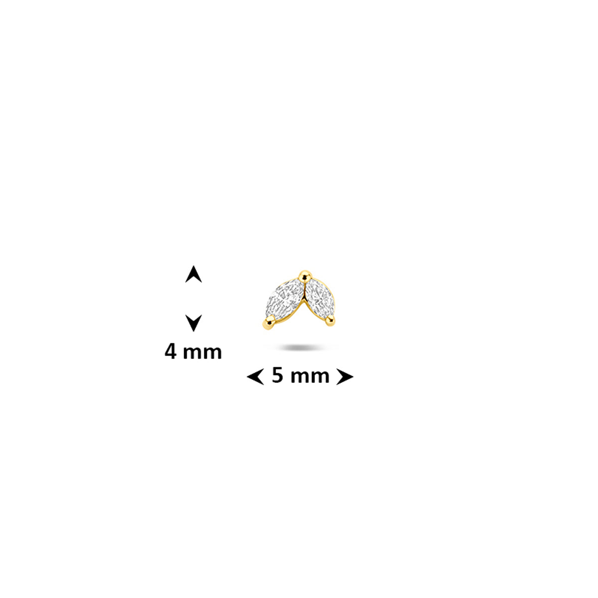 Fantasy Collection Flat back piercing lab grown diamant 14K geelgoud 0.08ct f vs 4 mm - afbeelding 4