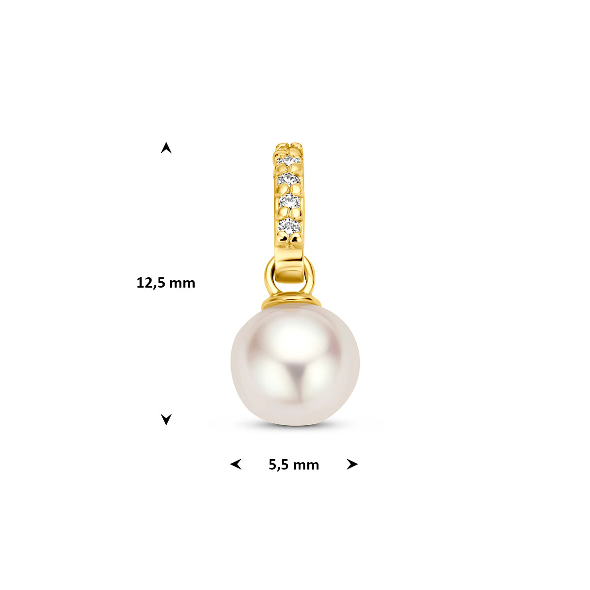 Fantasy Collection Hanger parel en diamant 14K geelgoud 0.02ct h si 5,5 mm - afbeelding 4