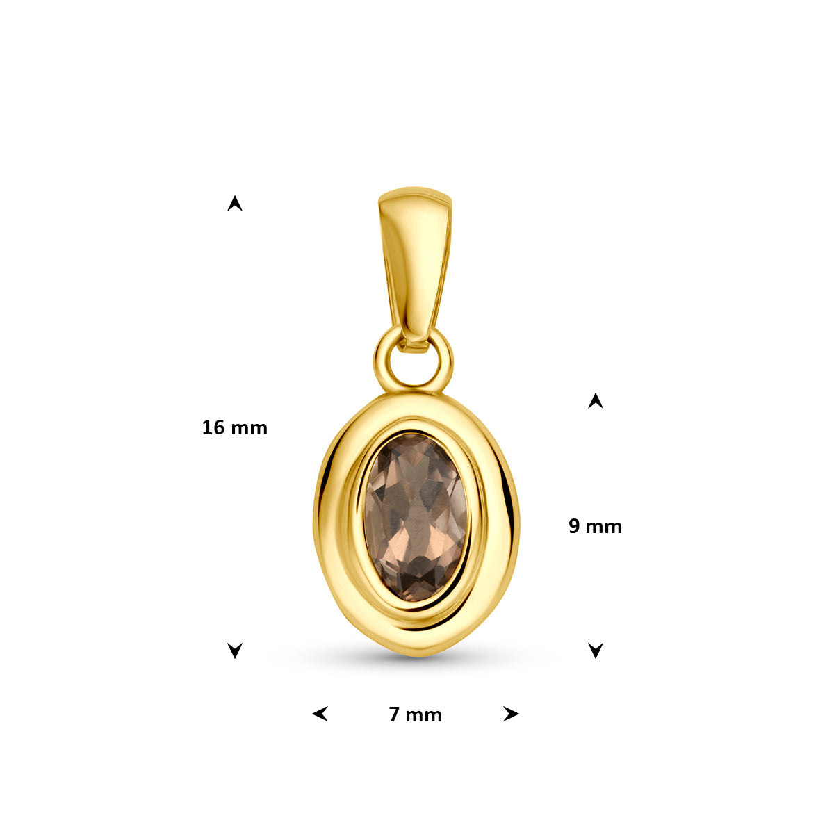 Fantasy Collection Hanger rookkwarts 14K geelgoud 9 mm - afbeelding 4