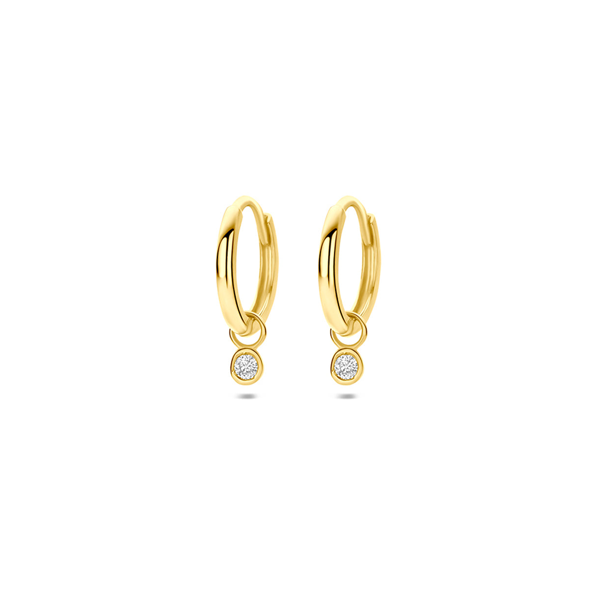 Fantasy Collection Oorringen diamant 14K geelgoud 0.11ct (2x 0.055ct) h si 13 mm