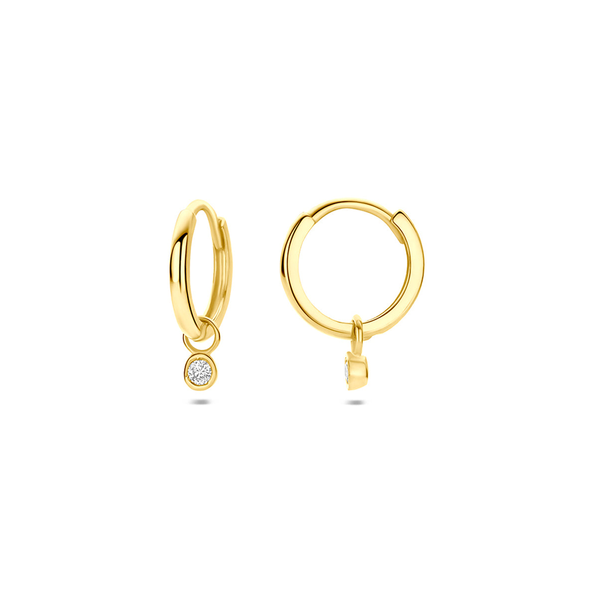 Fantasy Collection Oorringen diamant 14K geelgoud 0.11ct (2x 0.055ct) h si 13 mm - afbeelding 3