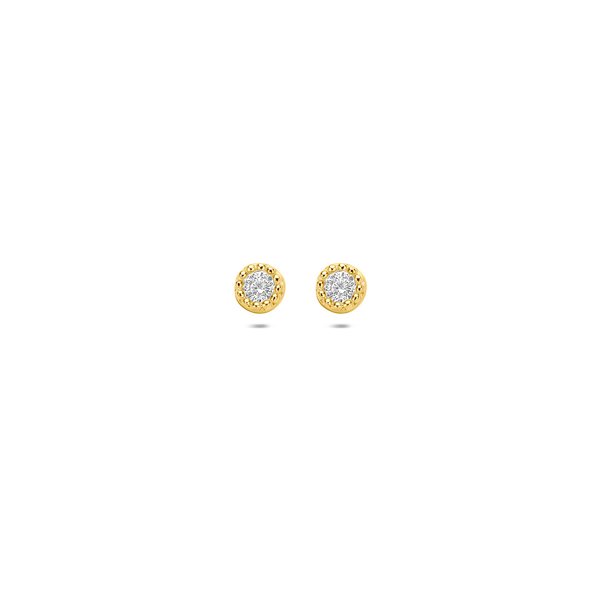 Fantasy Collection Oorknoppen zirkonia 14K geelgoud 3 mm