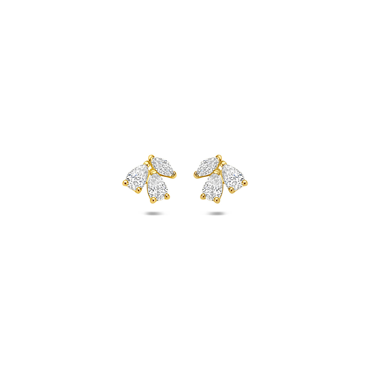Fantasy Collection Oorknoppen zirkonia 14K geelgoud 5 mm