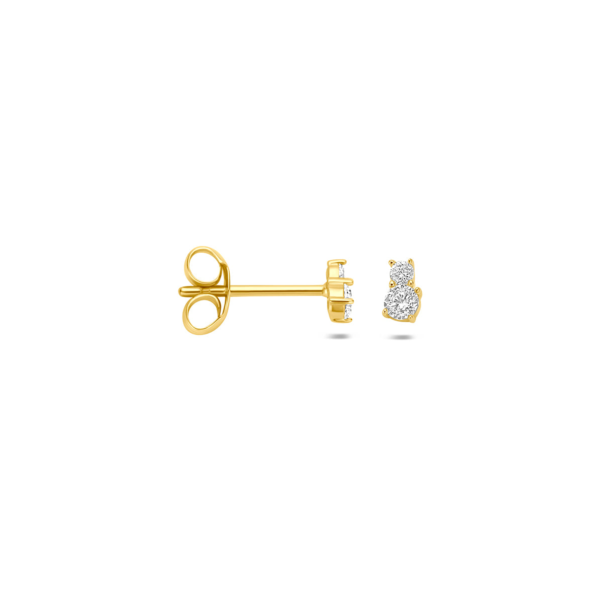 Fantasy Collection Oorknoppen zirkonia 14K geelgoud 4 mm - afbeelding 3