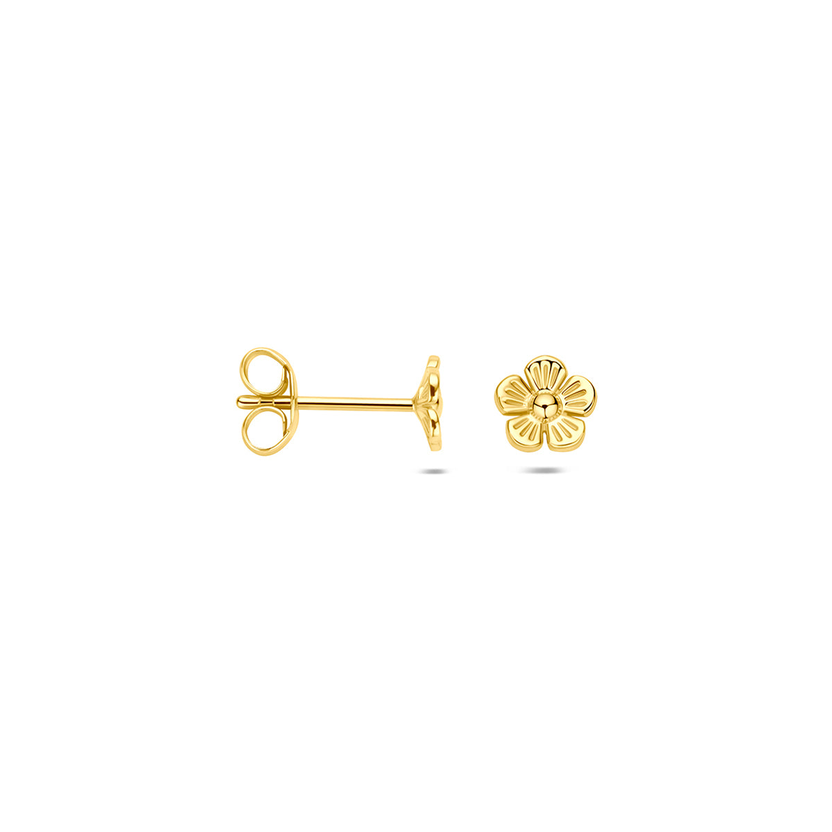 Fantasy Collection Oorknoppen bloem 14K geelgoud 5 mm - afbeelding 3