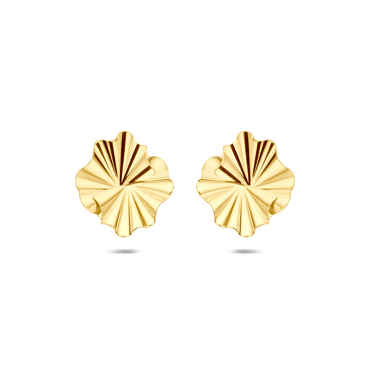 Fantasy Collection Oorknoppen gehamerd 14K geelgoud 11,5 mm