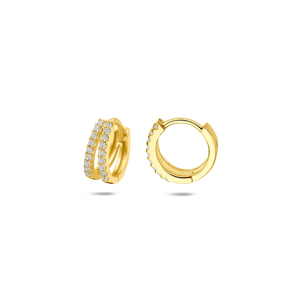 Fantasy Collection Klapoorringen zirkonia 14K geelgoud 10,5 mm - afbeelding 3