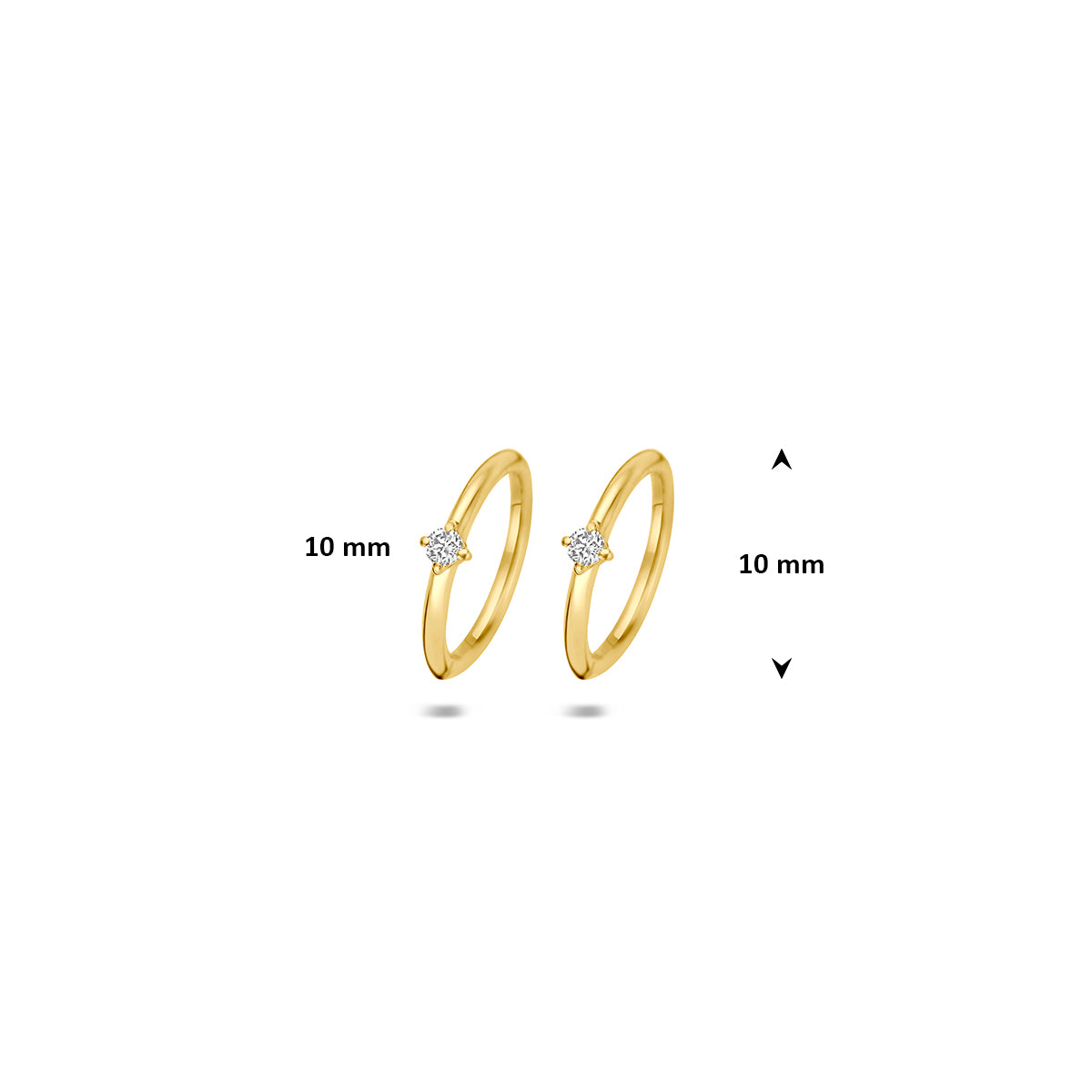 Fantasy Collection Klapoorringen diamant 14K geelgoud 0.03 (2x 0.015ct) h si 10 mm - afbeelding 4