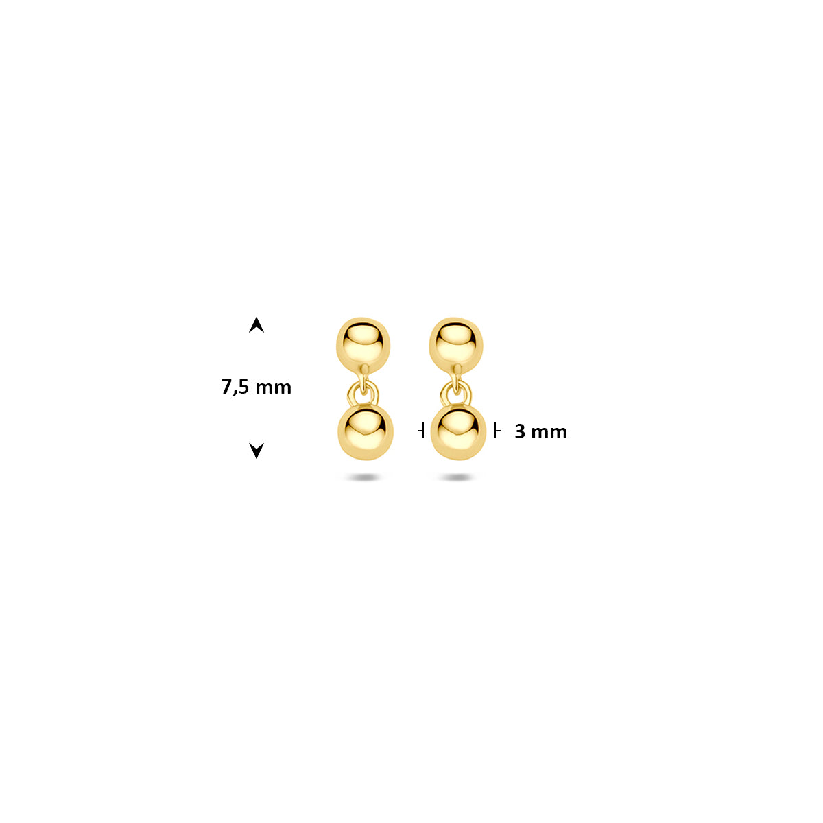 Fantasy Collection Oorhangers bol 14K geelgoud 7,5 mm - afbeelding 4