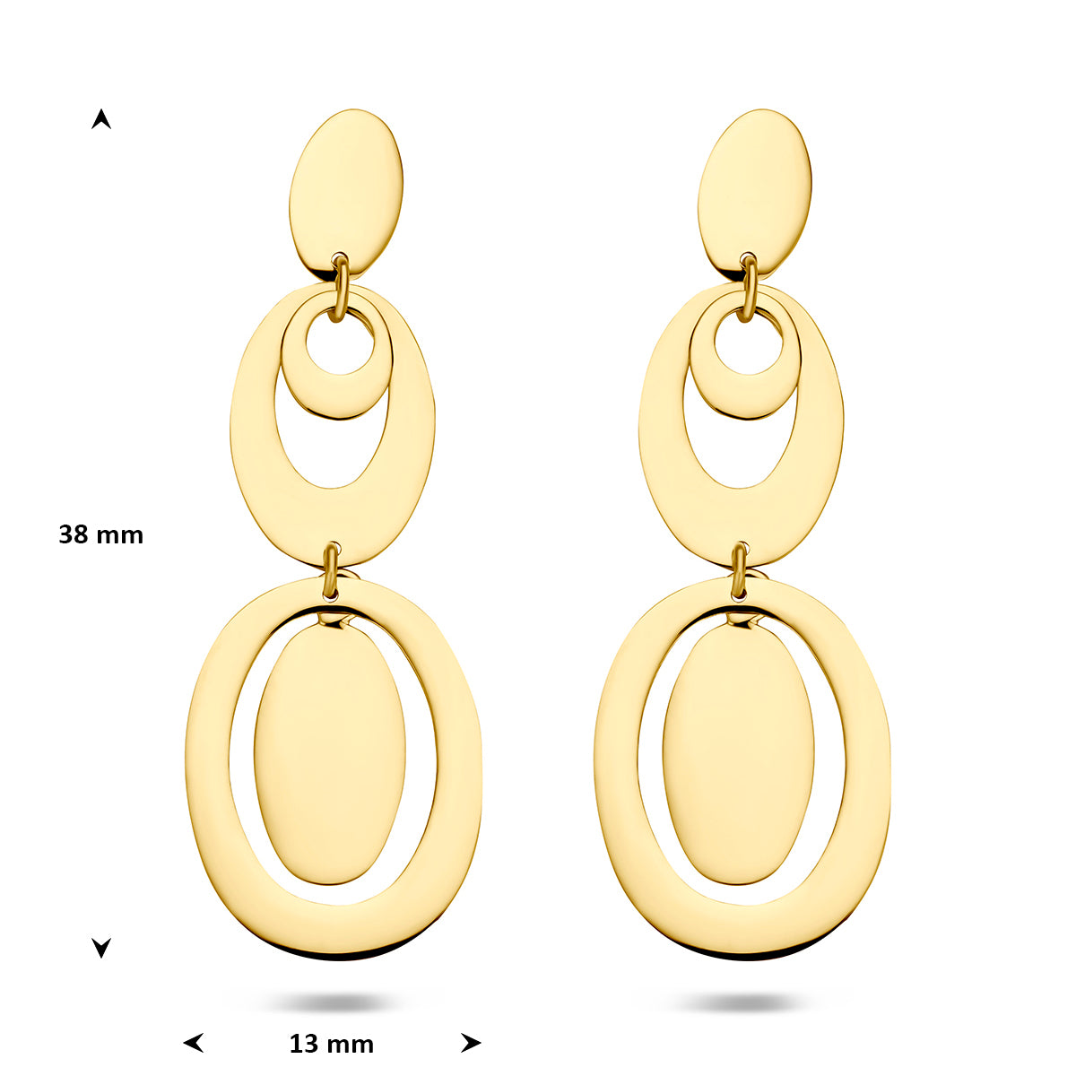 Fantasy Collection Oorhangers 14K geelgoud 38 mm - afbeelding 4