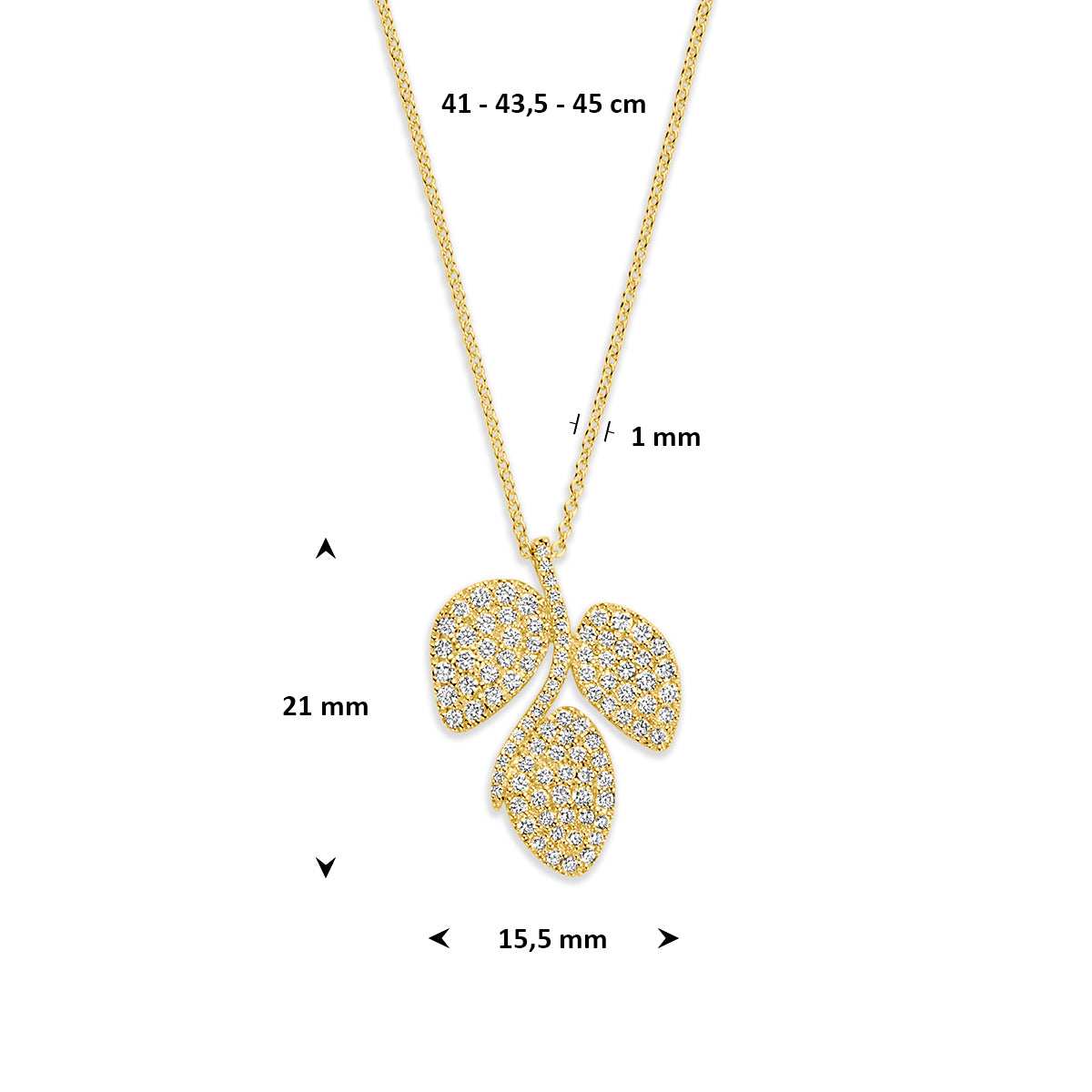 Fantasy Collection Collier diamant 14K geelgoud 0.60ct h si 42 - 43,5 - 45 cm - afbeelding 4