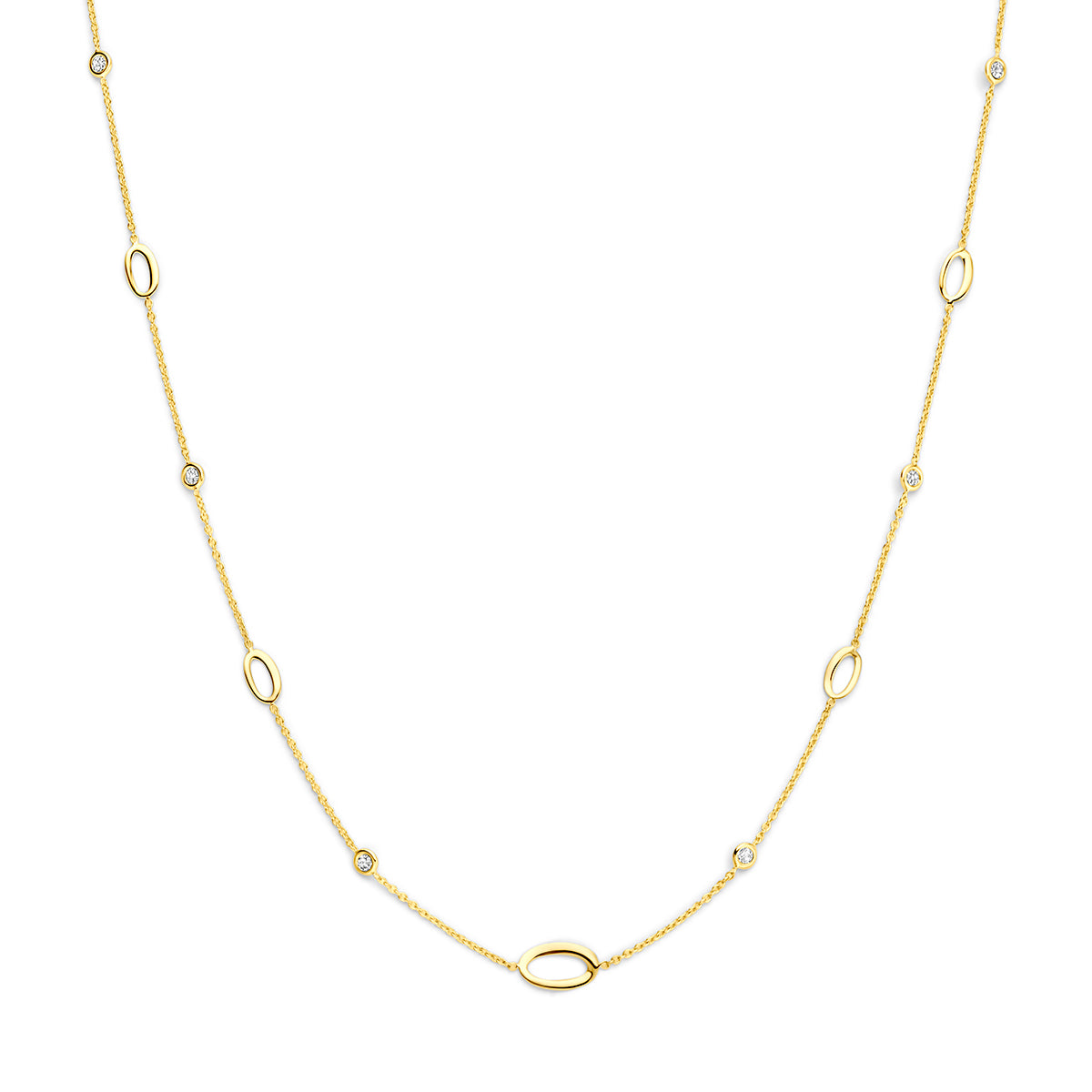 Fantasy Collection Collier zirkonia 14K geelgoud 41 - 43 - 45 cm