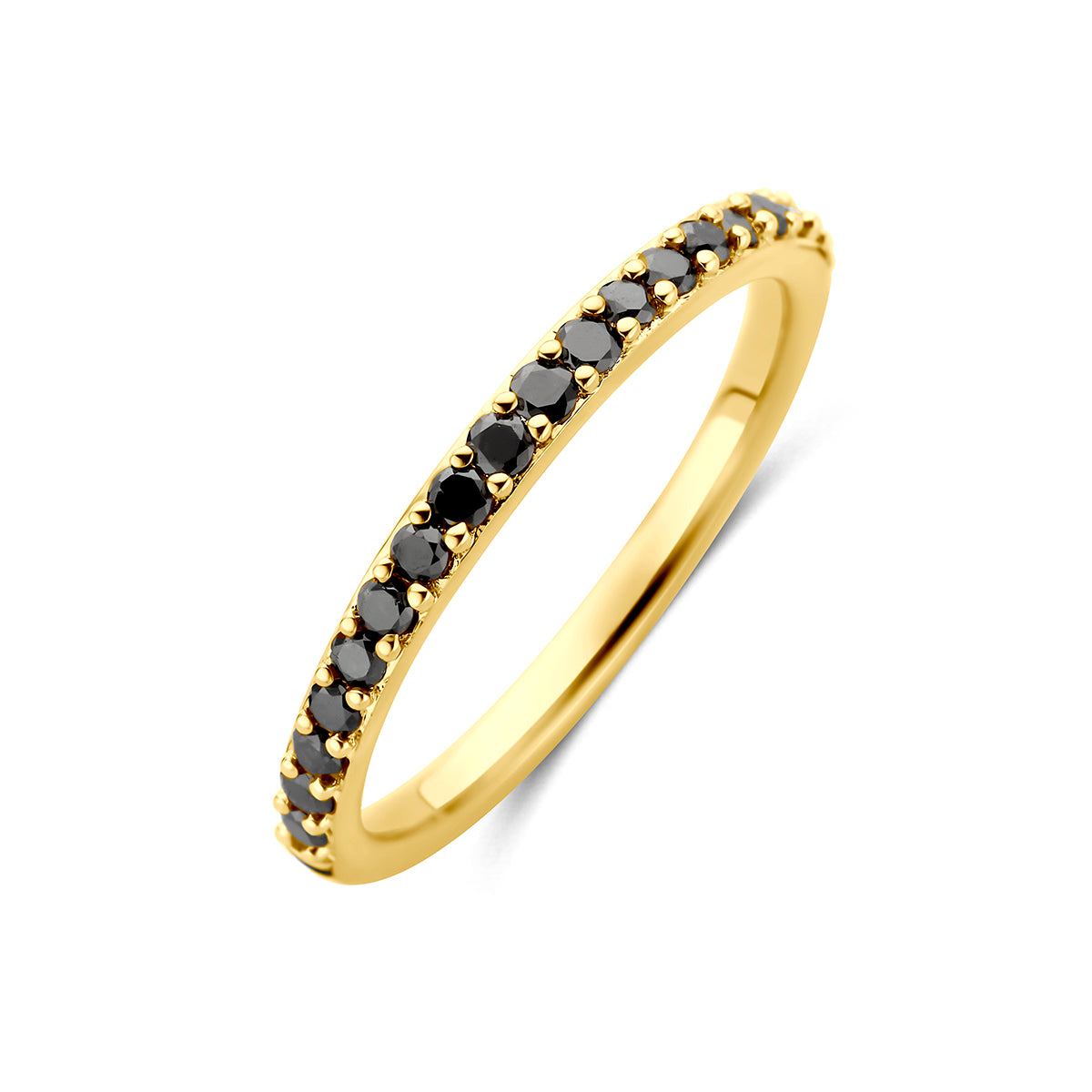 Fantasy Collection Ring zwart diamant 14K geelgoud 0.31ct a a