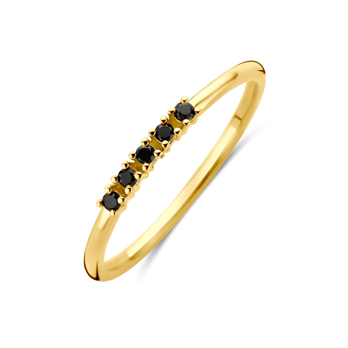 Fantasy Collection Ring zwart diamant 14K geelgoud 0.07ct a a