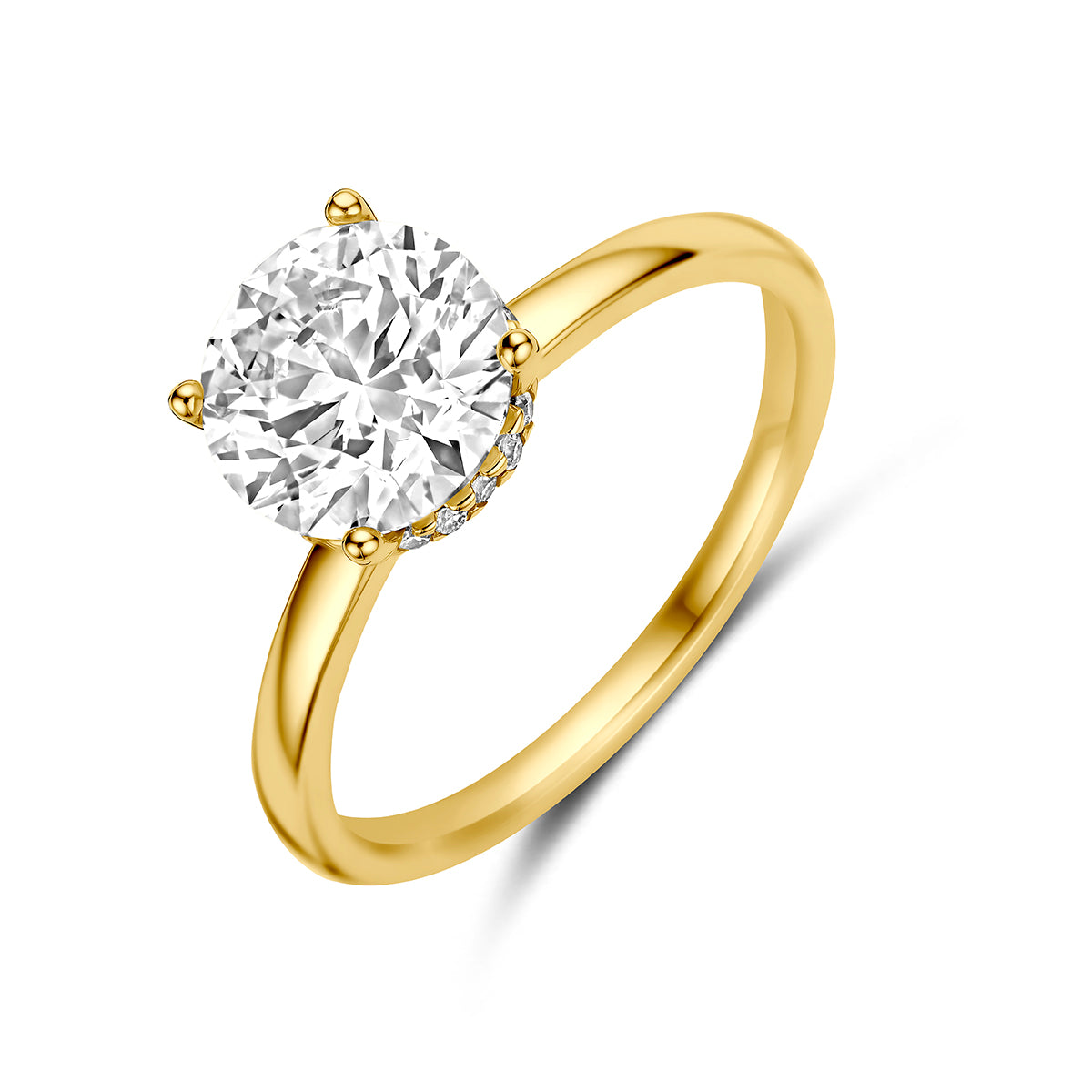 Fantasy Collection Ring lab grown diamant rond 14K geelgoud 2.09ct f vs - afbeelding 3