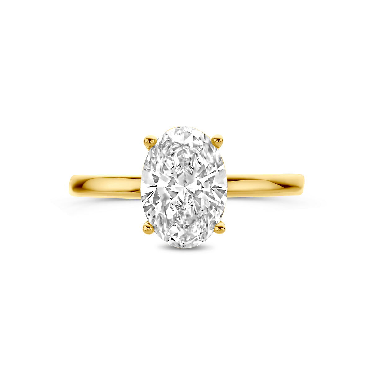 Fantasy Collection Ring lab grown diamant ovaal 14K geelgoud 2.09ct f vs - afbeelding 4