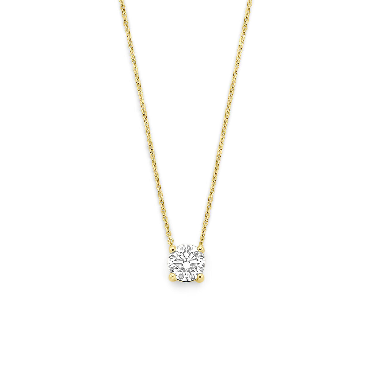Collier lab grown diamant 0.50ct g vs 41 - 43 - 45 cm 14K geelgoud