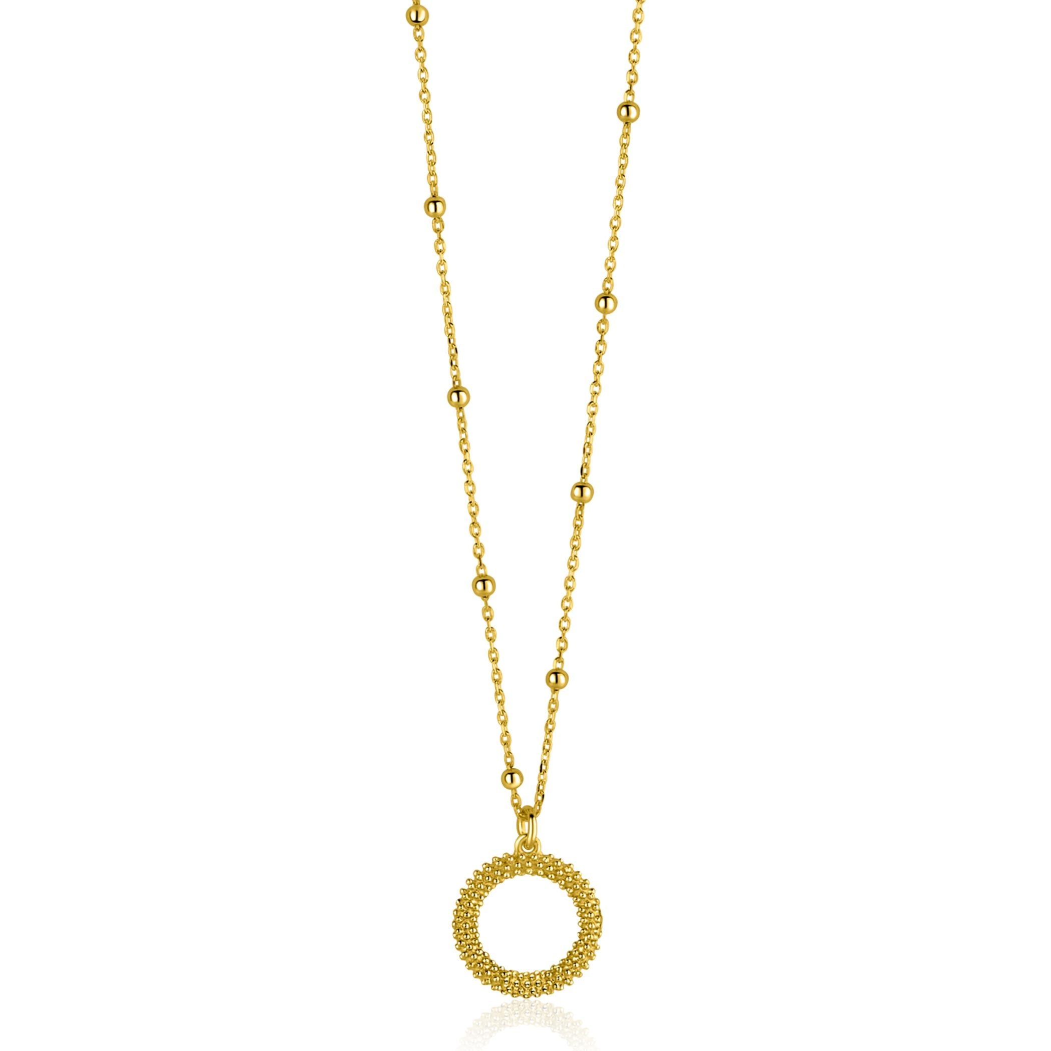 ZINZI Verguld Zilveren Ketting 42-45cm - ZIC2704G