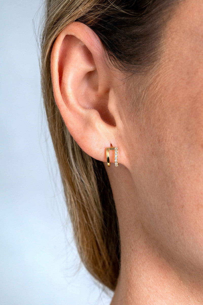 ZINZI 14K Gouden Oorknoppen met Witte Zirkonia ZGO382 oorbellen