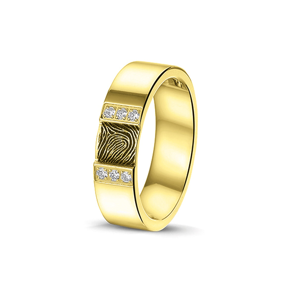 See You Polished Gem Fingerprint Ring - RS409Silver-EU50