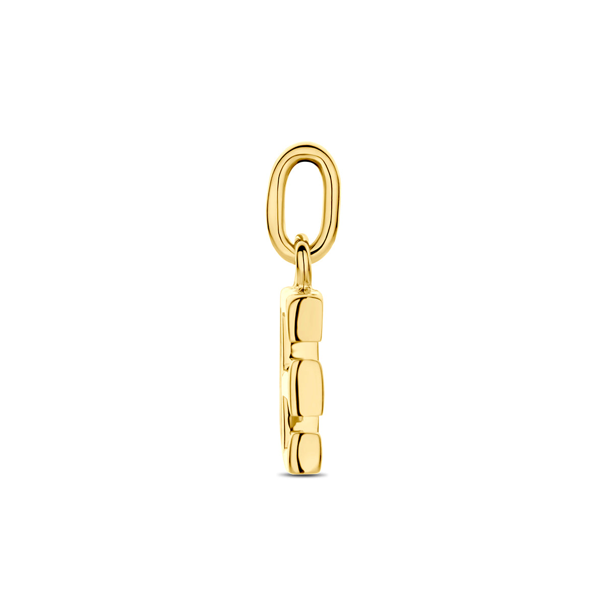 Hanger letter E zirkonia 10 mm 14K geelgoud #Letter_E