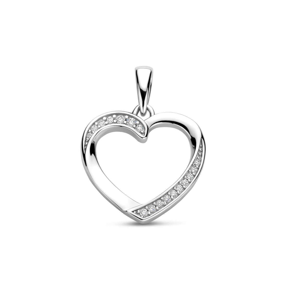 Fantasy Collection Hanger hartje zirkonia 16 mm zilver