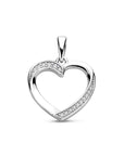Zilveren gerhodineerde hanger hartje zirkonia 21 mm - 1341905 - PansiteNederland.nl