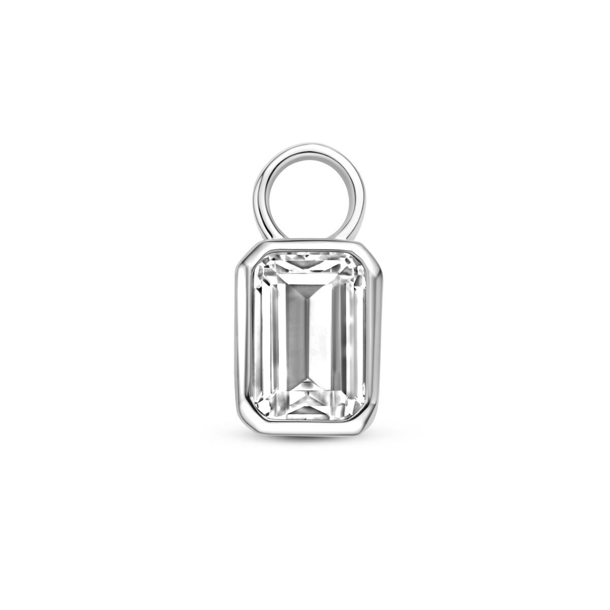 Oorringhanger zirkonia 11 mm per stuk zilver gerhodineerd