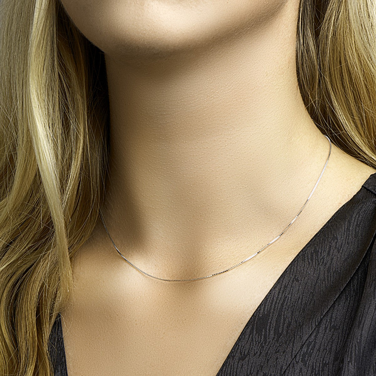 Fantasy Collection Collier venetiaans 0,8 mm 14K witgoud