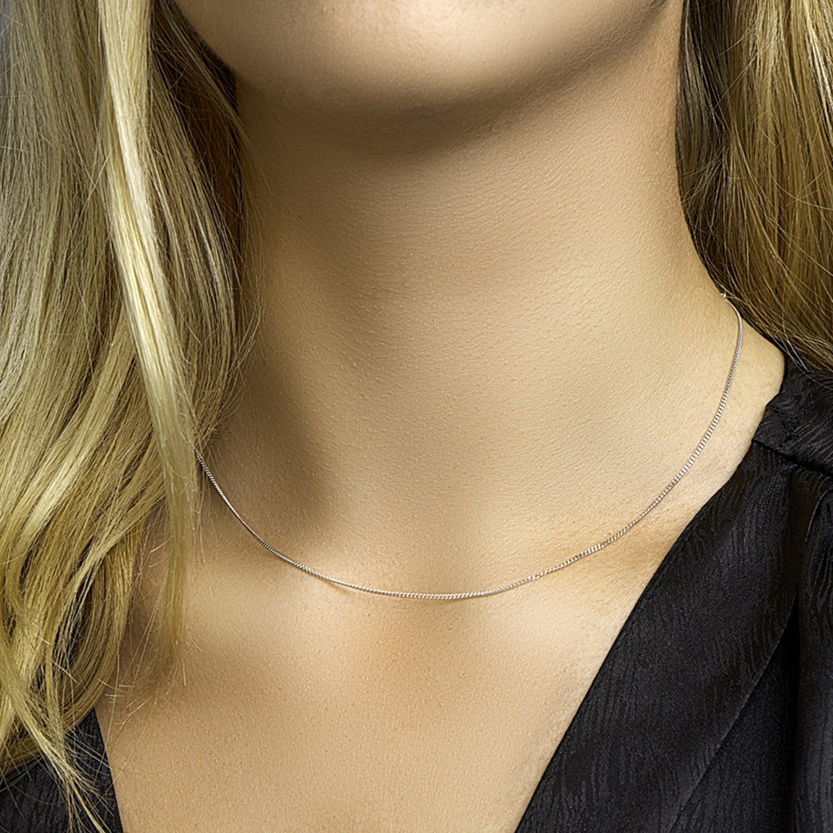 Fantasy Collection Collier gourmette 1,2 mm 14K witgoud
