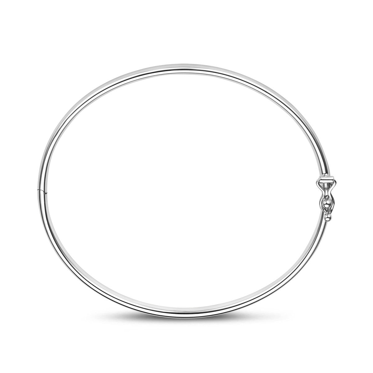Bangle scharnier ovale buis 4 x 60 mm 14K witgoud