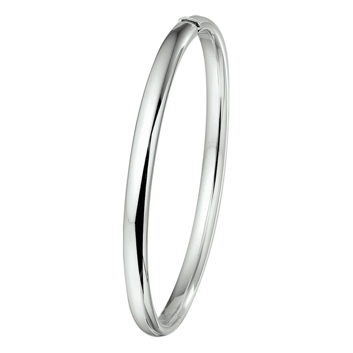 Fantasy Collection Bangle scharnier ovale buis 5 x 60 mm 14K witgoud