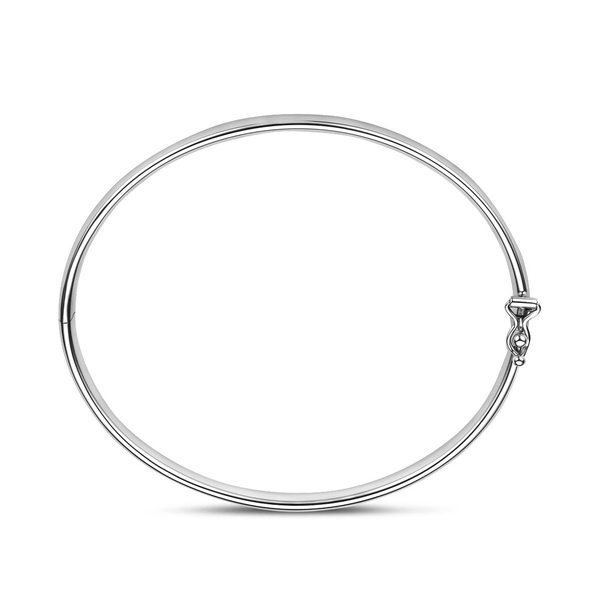 Bangle scharnier ovale buis 5 x 60 mm 14K witgoud