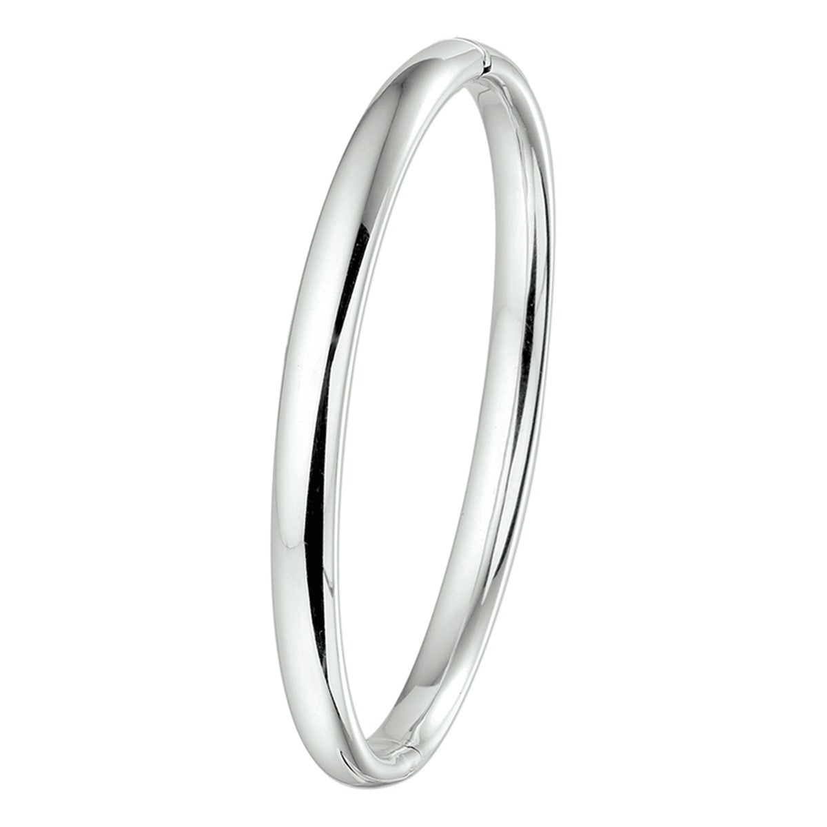 Fantasy Collection Bangle scharnier ovale buis 6 x 60 mm 14K witgoud